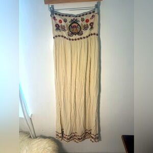 Embroidered Tube Maxi Dress